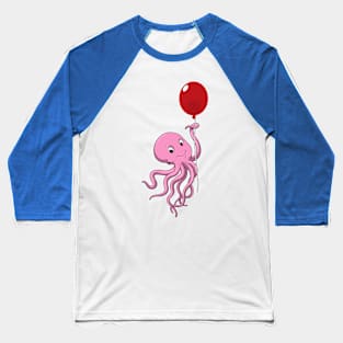 Octopus with Balloon Baseball T-Shirt